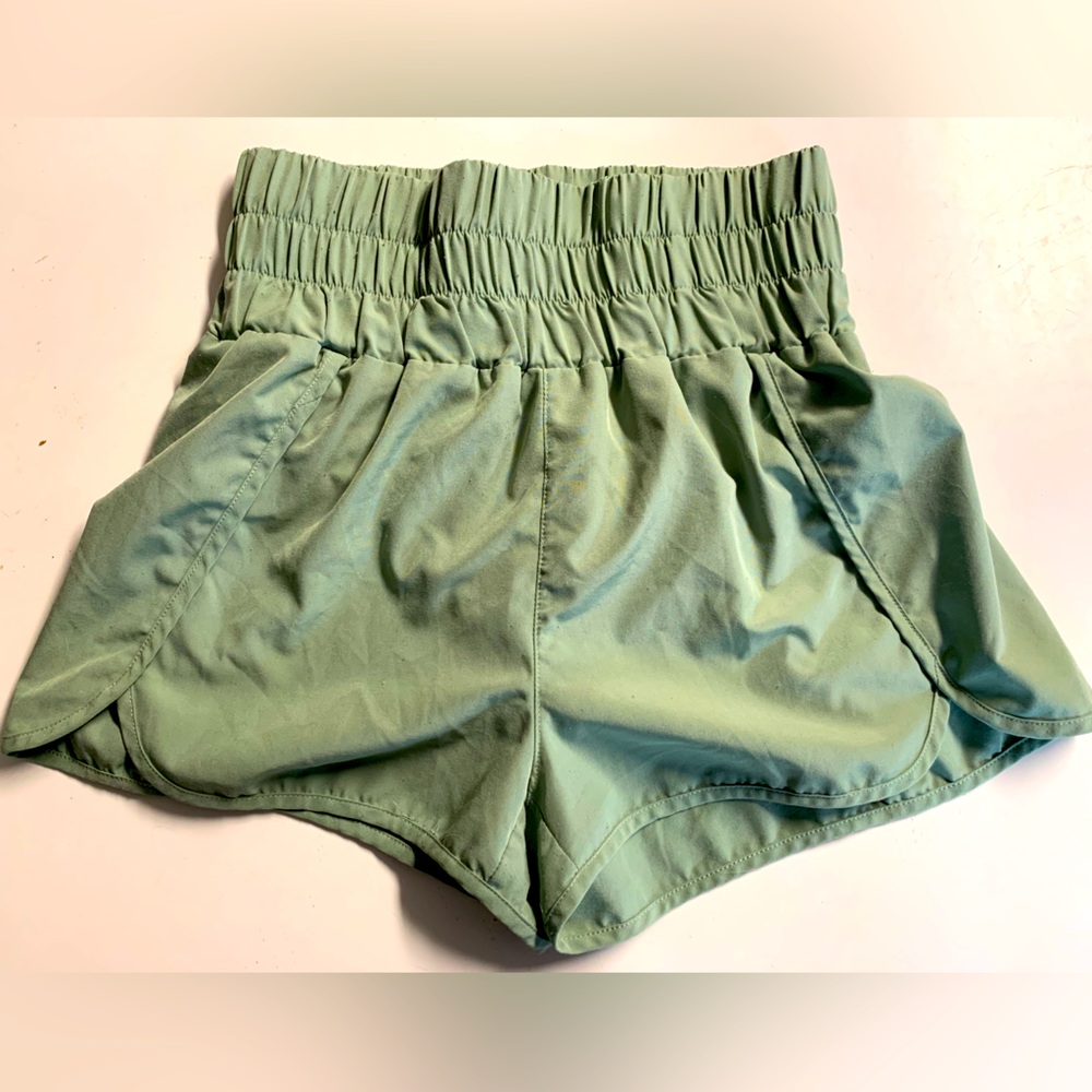 Wideband Green Athletic Shorts